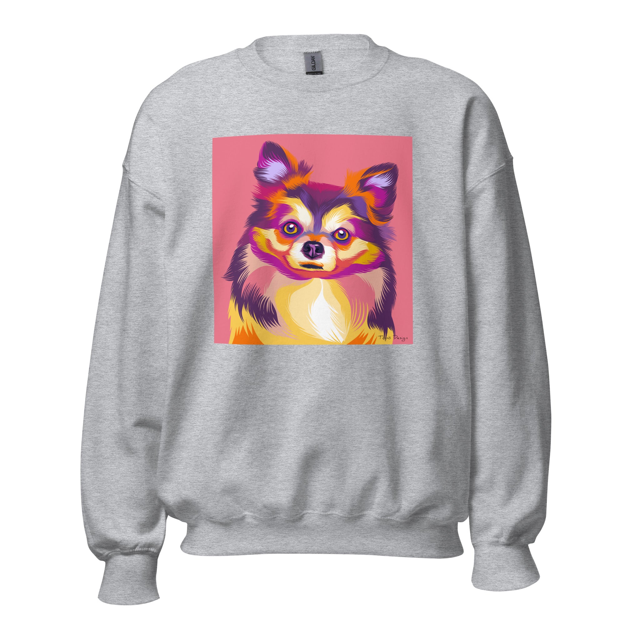 Pitkäkarvainen Chihuahua Collegepaita, Pop Art