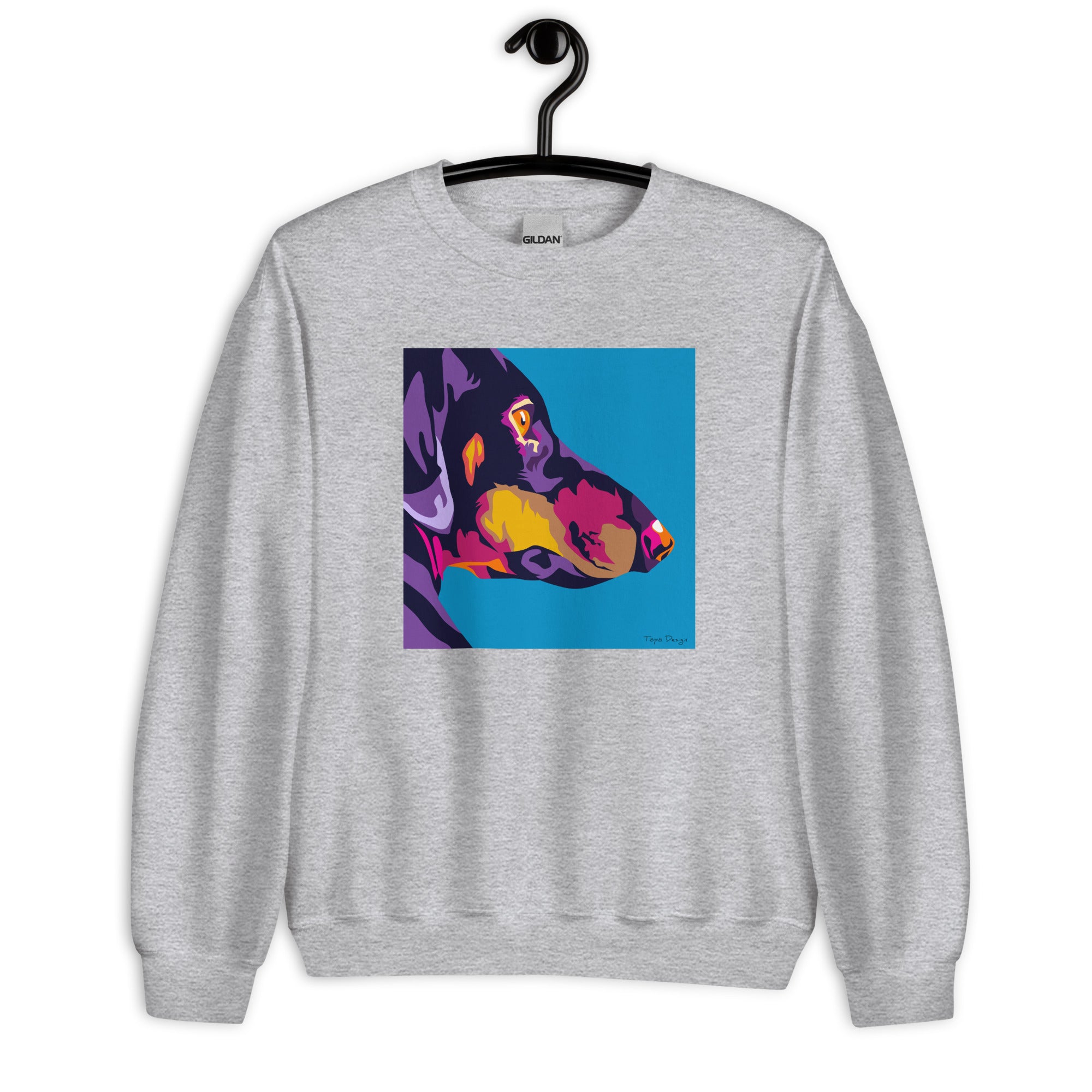 Mäyräkoira sivuprofiili Collegepaita, Pop Art