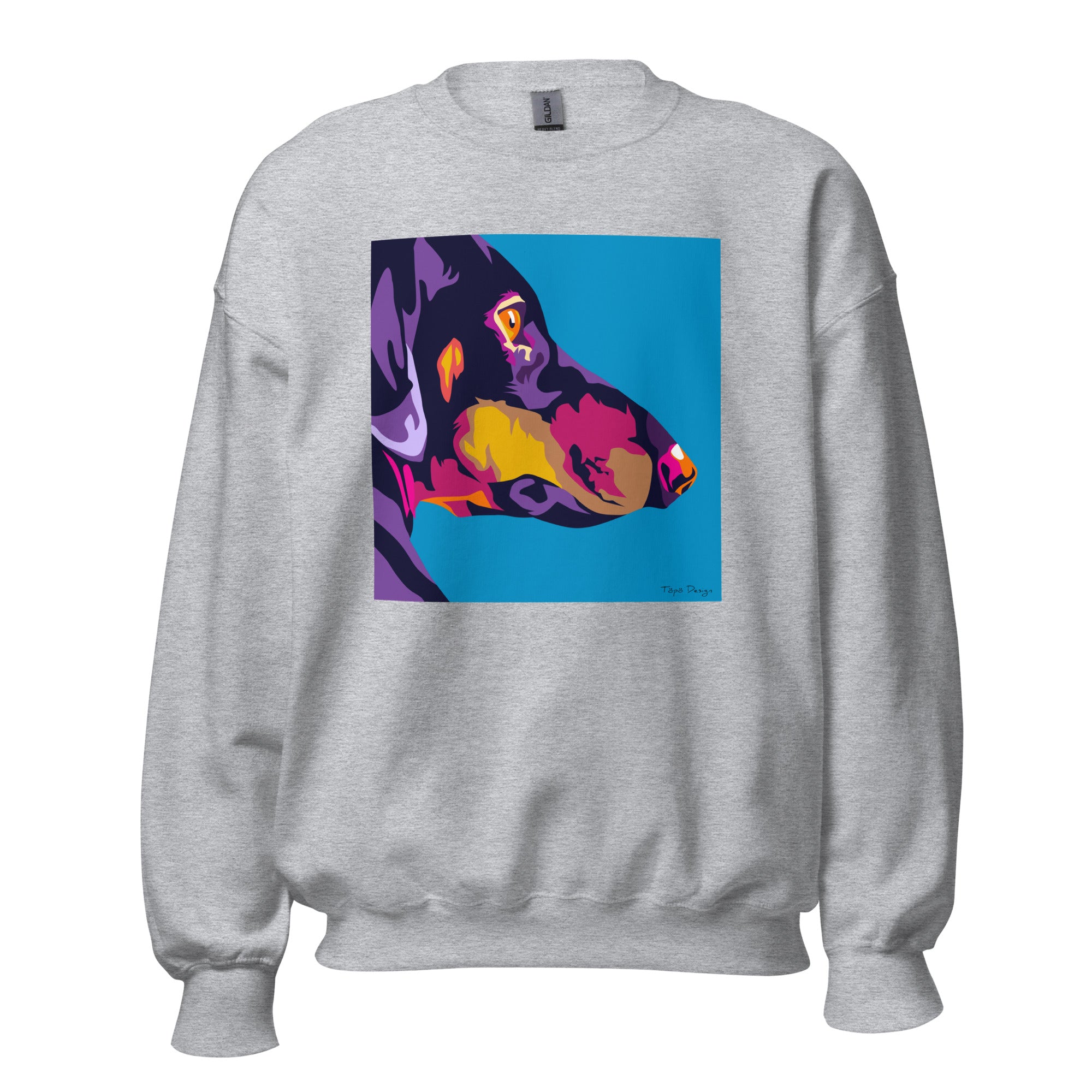 Mäyräkoira sivuprofiili Collegepaita, Pop Art