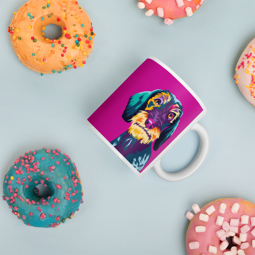Karkeakarvainen mäyräkoira muki, Pop Art