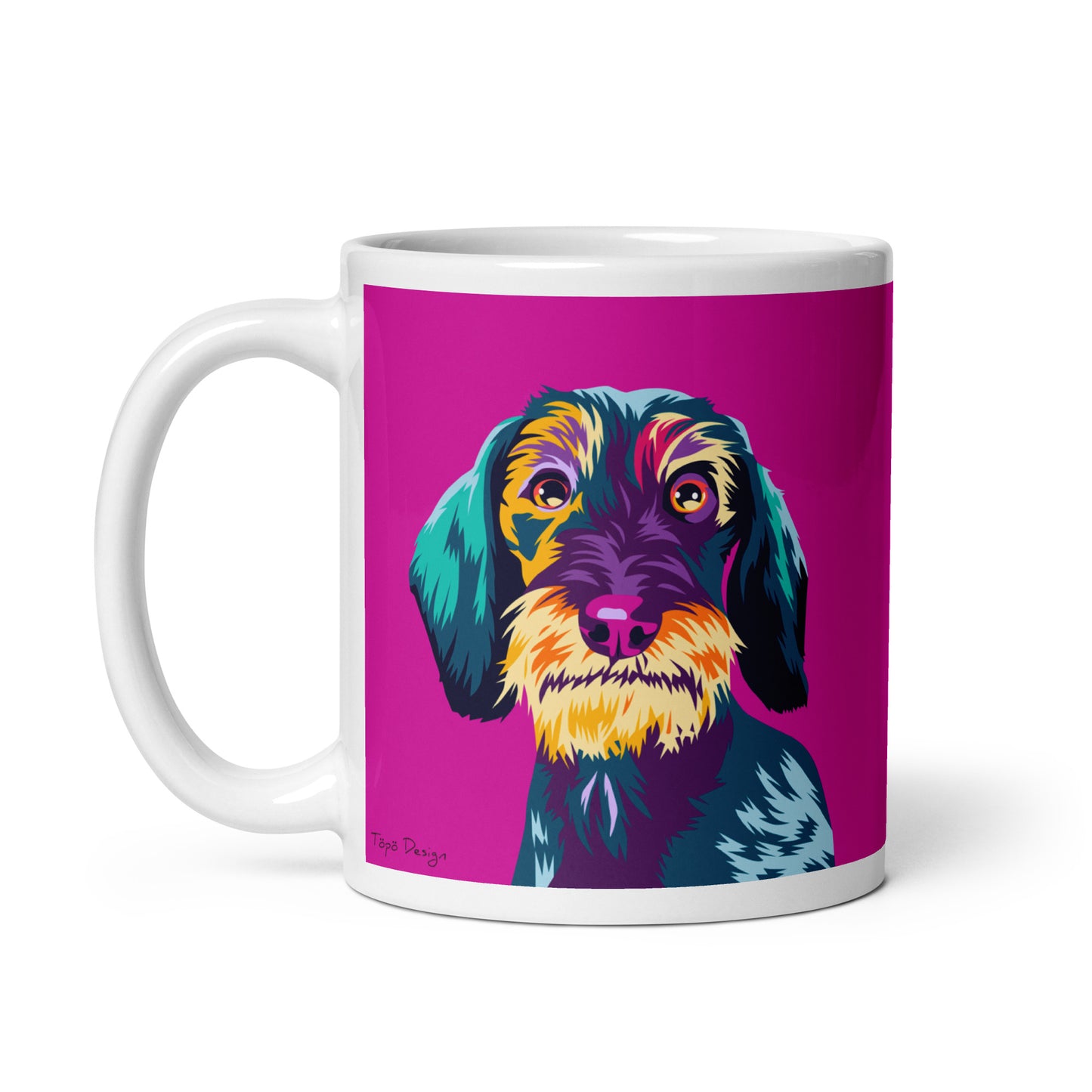 Karkeakarvainen mäyräkoira muki, Pop Art