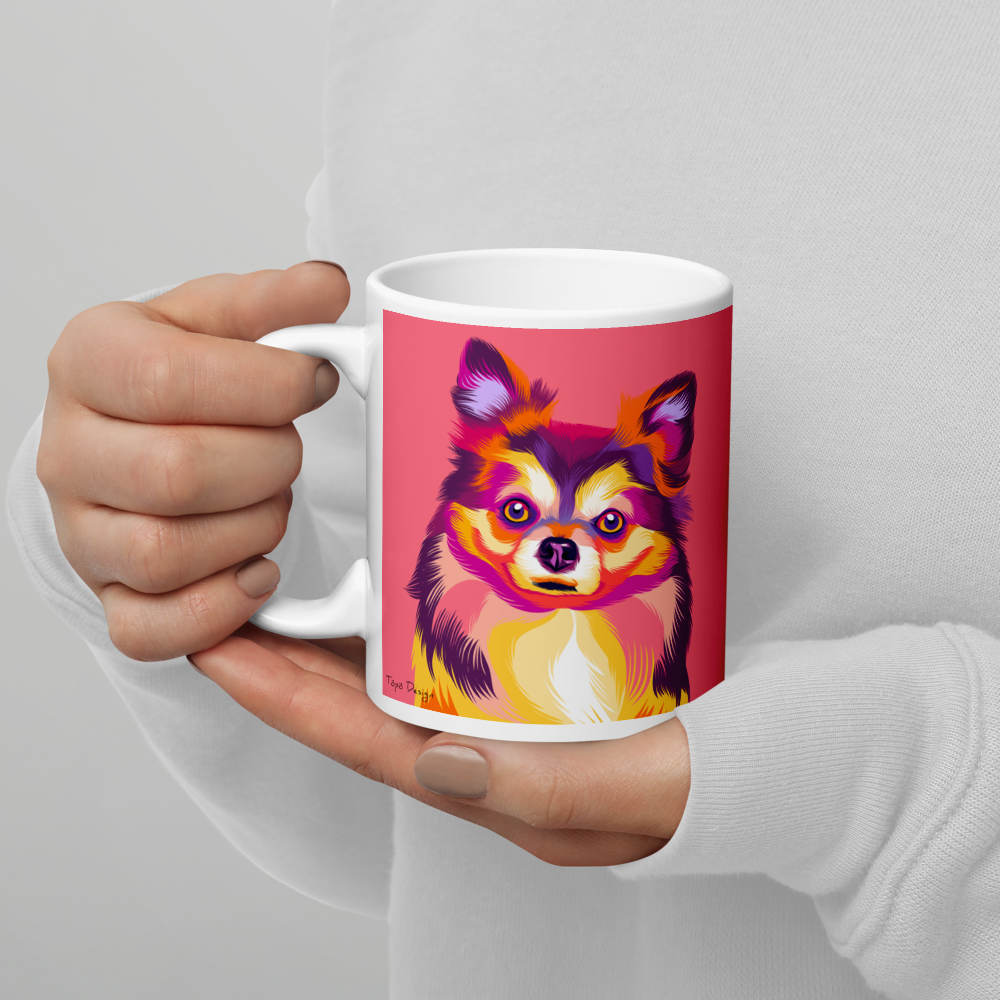 Pitkäkarvainen Chihuahua muki, Pop Art