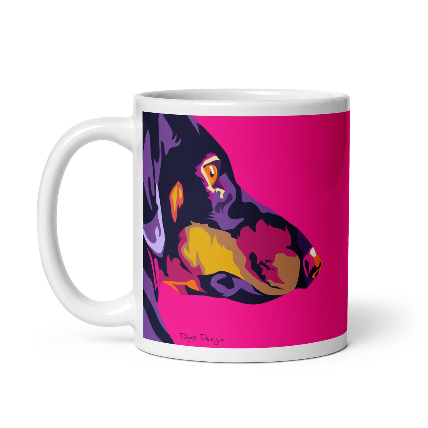 Mäyräkoiran sivuprofiili muki, Pop Art