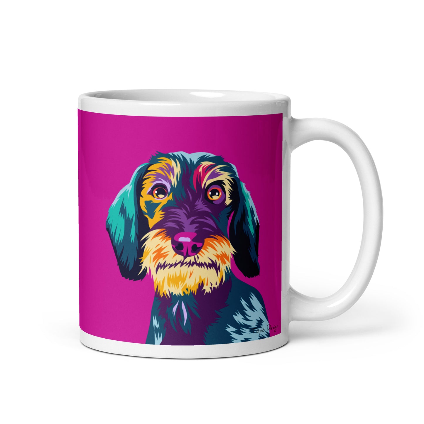 Karkeakarvainen mäyräkoira muki, Pop Art