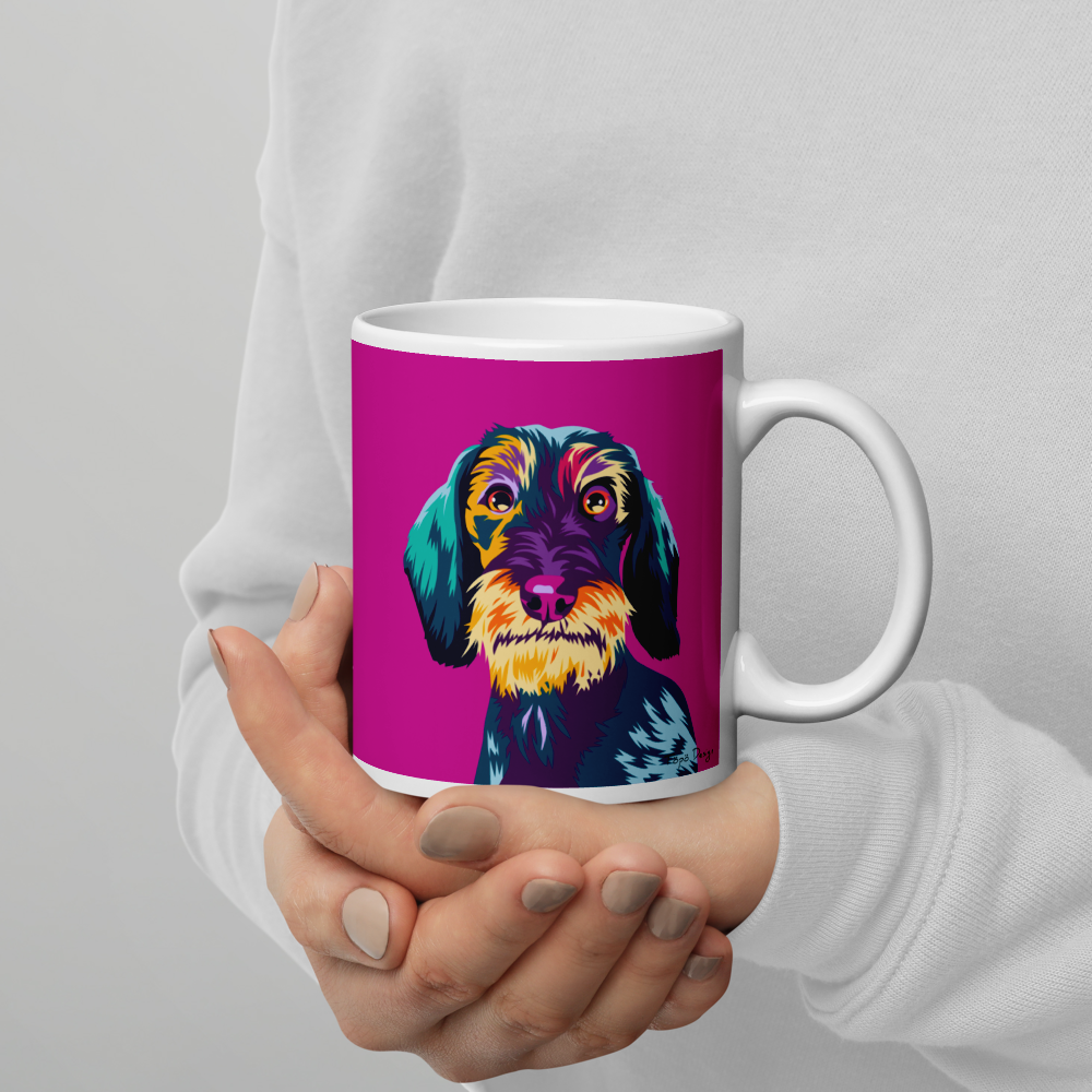 Karkeakarvainen mäyräkoira muki, Pop Art