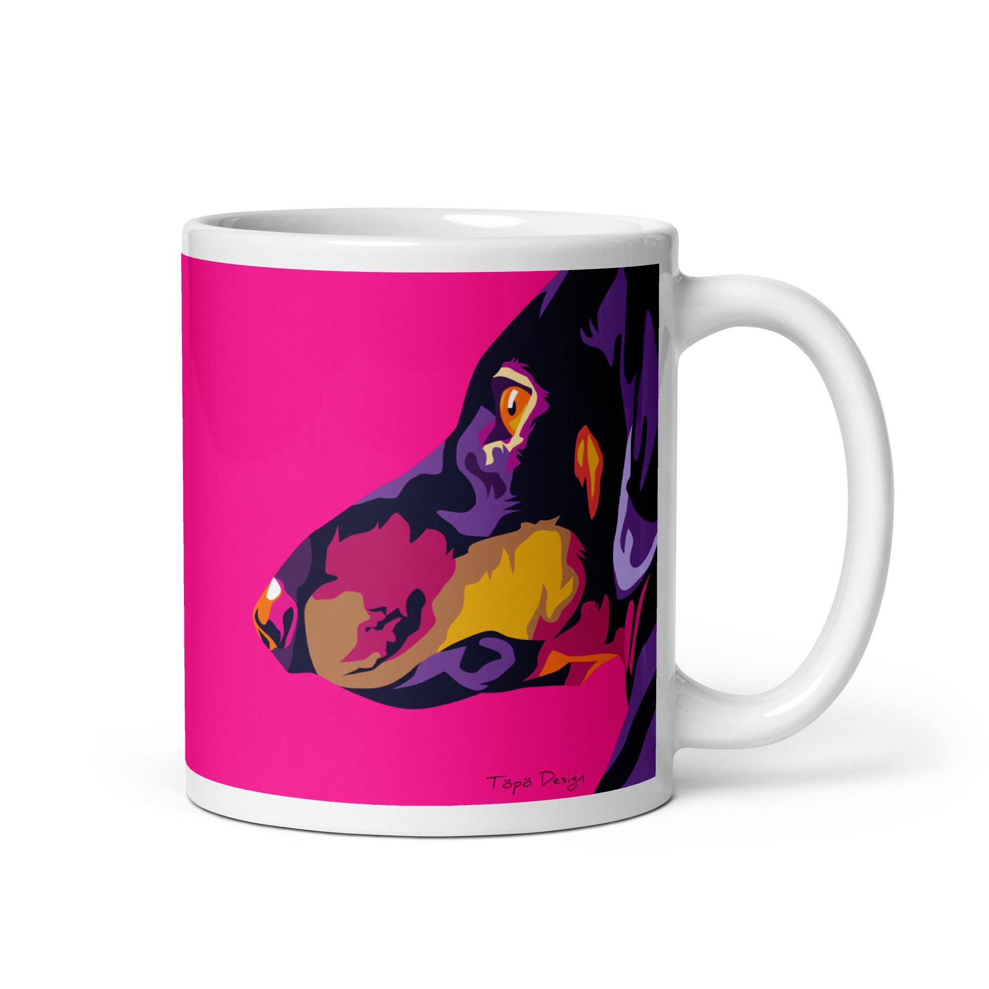 Mäyräkoiran sivuprofiili muki, Pop Art